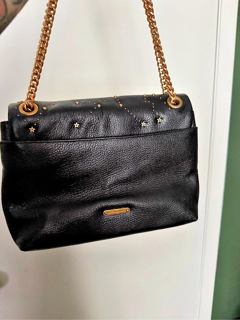 Rebecca Minkoff Edie Crossbody with Celestial Studs Black & Gold - Picture 2 of 4